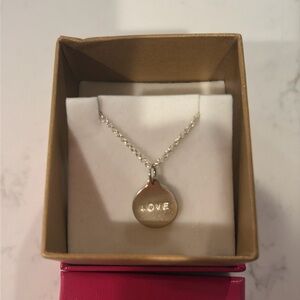 AUTHENTIC HELENE FICALORA 925 Silver “LOVE” pendant + chain